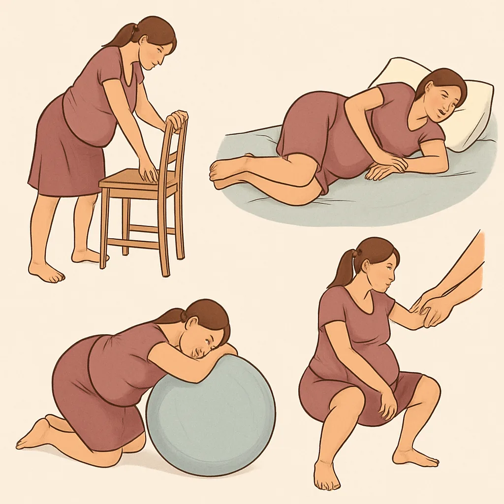 Beste houdingen tijdens de bevalling uitgelegd